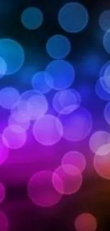 Vibrant bokeh wallpaper with purple, blue, and pink hues.