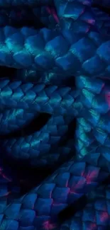 Vibrant blue and purple braided rope texture wallpaper.