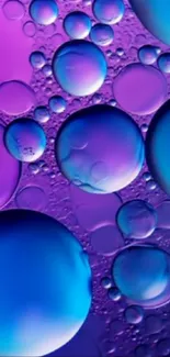 Purple and blue abstract bubble wallpaper design.