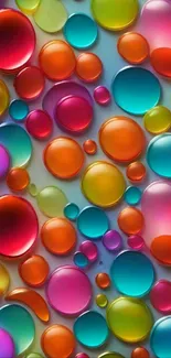 A colorful abstract pattern with bubbles.