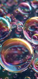 Colorful abstract wallpaper with floating bubbles.
