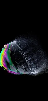 Colorful abstract bubble on black background wallpaper.