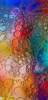 Vibrant mobile wallpaper with colorful bubbles in various hues.