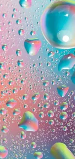 Colorful abstract wallpaper with vibrant bubbles and droplets.