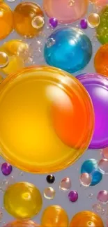 Colorful bubbles mobile wallpaper background.