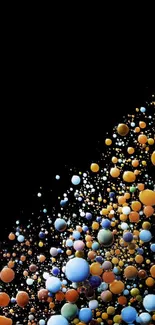 Vibrant colorful bubbles on black background wallpaper