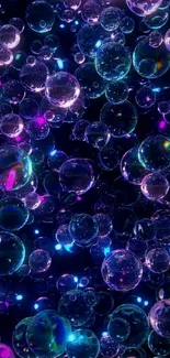 Colorful bubbles galaxy wallpaper with vibrant cosmic hues.