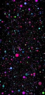 Colorful bubble galaxy design on black background, perfect for mobile wallpaper.