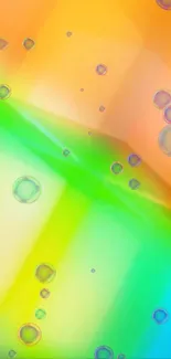 Vibrant gradient wallpaper with colorful bubbles.