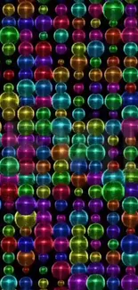 Colorful bubble pattern wallpaper with vibrant spheres.