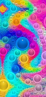 Colorful abstract bubble pattern wallpaper.