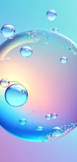 Vibrant bubble with colorful abstract background.