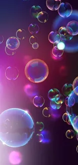 Vibrant iridescent bubbles on a dark background.