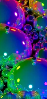 Vibrant and abstract colorful bubbles pattern.