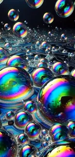 Vibrant, colorful bubbles create an artistic wallpaper design.