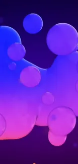 Vibrant purple and pink bubble wallpaper design.