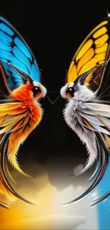 Vibrant artistic butterfly wallpaper with colorful wings in dynamic design.