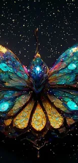 Vibrant butterfly artwork with luminous colors and intricate design.