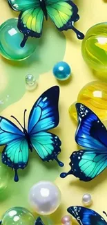 Vibrant butterflies on an abstract background