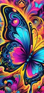 Vibrant butterfly art with colorful design.