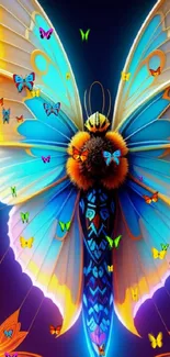 Vibrant butterfly art wallpaper with colorful wings.