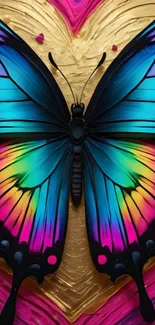Vibrant butterfly fantasy art wallpaper.