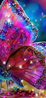 Vibrant butterfly fantasy art with glowing colors.