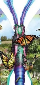 Colorful butterfly garden with vibrant wings.