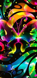 Colorful abstract butterfly wallpaper for mobile display.