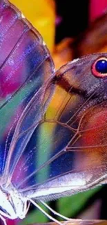 Colorful butterfly wings wallpaper for mobile.