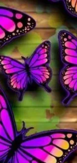 Vibrant purple butterfly wallpaper for mobile.