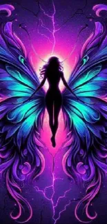 Artistic butterfly silhouette with vibrant colors.