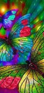 Colorful butterfly wallpaper with vibrant hues.