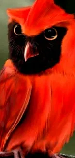 Vibrant red cardinal bird artwork for mobile wallpaper.