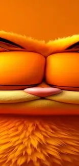 Vibrant cartoon cat with orange fur