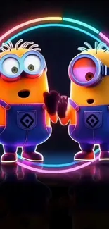 Two vibrant cartoon characters with neon accents.