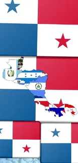 Central America and Panama flags wallpaper