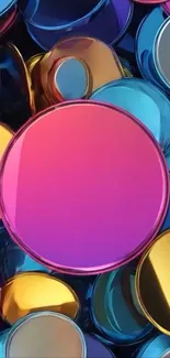 Colorful circles abstract wallpaper with vibrant hues