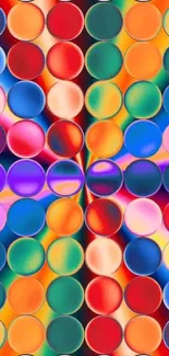 Vibrant and colorful circles wallpaper design