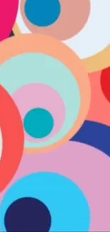 Colorful abstract circles wallpaper with vibrant hues.