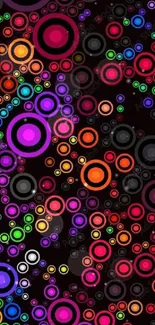 Colorful abstract circular wallpaper with vibrant design.