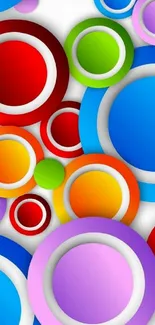 Colorful wallpaper with vibrant circular patterns.