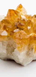 Bright and vibrant citrine crystal wallpaper for phone.