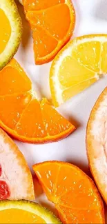 Bright citrus fruit slices mobile wallpaper for a vibrant look.