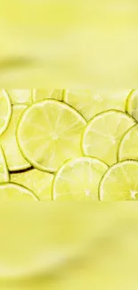 Vibrant yellow lime slices form a refreshing and bright phone background.