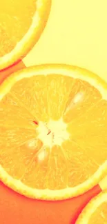 Bright citrus slices on a yellow background.