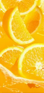 Vibrant wallpaper with fresh orange slices.