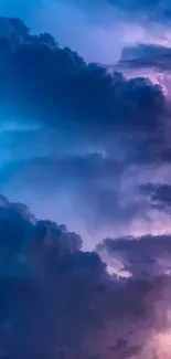 Vibrant clouds with purple and blue hues, perfect for mobile wallpaper.