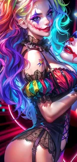 Colorful clown fantasy art with a vibrant design.