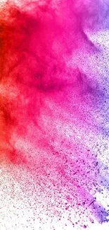 Vibrant burst of red, green, and blue colors on white background.